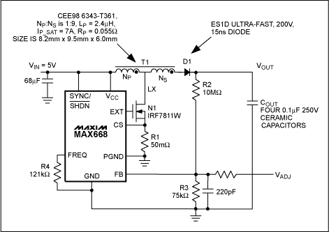图9. 该电路可以用来产生更大功率和更高的电压输出